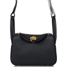 画像をギャラリービューアに読み込む, 【新品】エルメス リンディ ミニ 20 |ノワール、トリヨン クレマンス レザー、ゴールド金具
