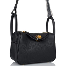 画像をギャラリービューアに読み込む, 【新品】エルメス リンディ ミニ 20 |ノワール、トリヨン クレマンス レザー、ゴールド金具