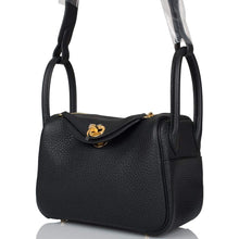画像をギャラリービューアに読み込む, 【新品】エルメス リンディ ミニ 20 |ノワール、トリヨン クレマンス レザー、ゴールド金具