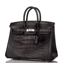 画像をギャラリービューアに読み込む, 【新品】エルメス ブラック マット アリゲーター バーキン 25cm パラジウム金具