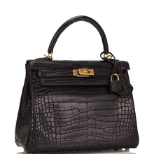 画像をギャラリービューアに読み込む, 【新品】エルメス ケリー ルトゥールヌ 25 |ノワール/ブラック、マットアリゲーター、ゴールドハードウェア