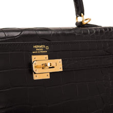 画像をギャラリービューアに読み込む, 【新品】エルメス ケリー ルトゥールヌ 25 |ノワール/ブラック、マットアリゲーター、ゴールドハードウェア