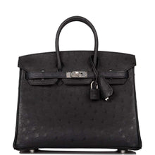 画像をギャラリービューアに読み込む, 【新品】エルメス ブラック オーストリッチ バーキン 25cm パラジウム金具