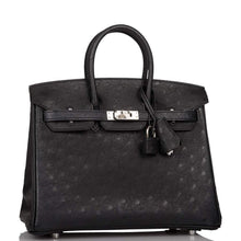 画像をギャラリービューアに読み込む, 【新品】エルメス ブラック オーストリッチ バーキン 25cm パラジウム金具