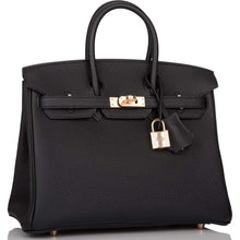 画像をギャラリービューアに読み込む, 【新品】エルメス ブラック トゴ バーキン 25cm ローズゴールド金具