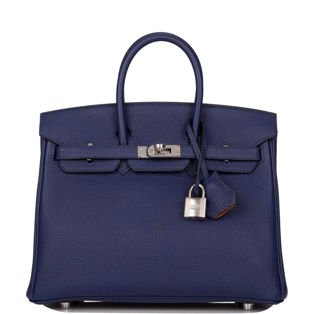 Hermes Birkin Sellier 25 Bleu Brume Epsom Palladium Hardware