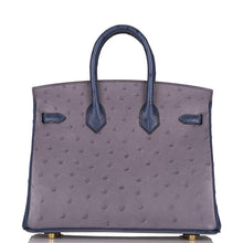 画像をギャラリービューアに読み込む, 【新品】エルメス HSS バイカラー グリアガット&ブルーイリス オーストリッチ バーキン 25cm ゴールド金具