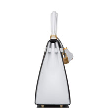 画像をギャラリービューアに読み込む, 【新品】エルメス ケリーセリエ25 |ホースシュー スタンプ (HSS)、バイカラー ノワールとブラン、エプソム レザー、ブラッシュド ゴールド ハードウェア