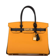 画像をギャラリービューアに読み込む, 【新品】エルメス バーキン 30 ホースシュー スタンプ (HSS) |バイカラーのジョーヌドールとブラック、エプソムレザー、ブラッシュゴールドの金具