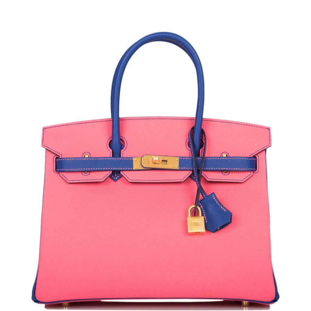 Hermès Horseshoe Stamp (HSS) Bicolor Rose Azalee and Gris Mouette Birkin  30cm of Epsom Leather with Brushed Gold Hardware, Handbags & Accessories  Online, Ecommerce Retail