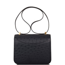 画像をギャラリービューアに読み込む, 【新品】エルメス 馬蹄スタンプ(HSS) ブルーインギド ヴェルソ オーストリッチ コンスタンス 24cm ゴールド金具