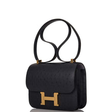 画像をギャラリービューアに読み込む, 【新品】エルメス 馬蹄スタンプ(HSS) ブルーインギド ヴェルソ オーストリッチ コンスタンス 24cm ゴールド金具