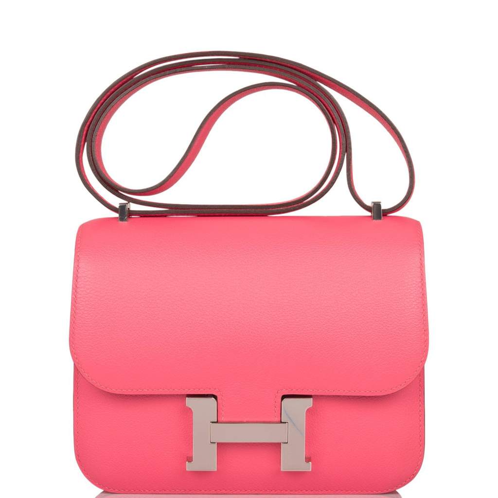 Hermes Constance Bag Alligator Leather Palladium Hardware In Pink