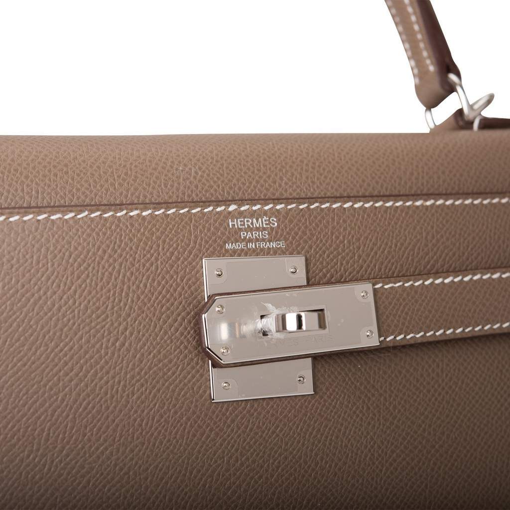 Hermes Etoupe Togo Leather Palladium Hardware Kelly 28 Bag – STYLISHTOP