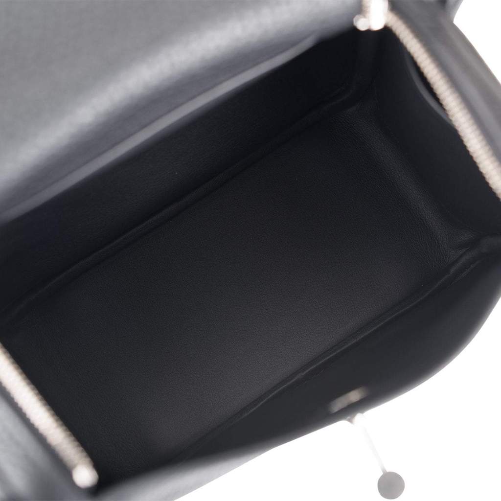 Hermès Black Clemence Mini Lindy 20 Palladium Hardware, 2021