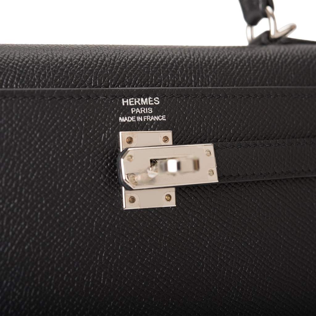 Hermes Birkin 25 Sellier Black Epsom Palladium Hardware