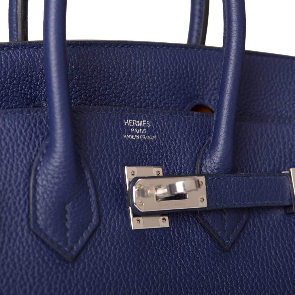 Hermes Birkin Bag 25cm Blue Nuit Togo Gold Hardware