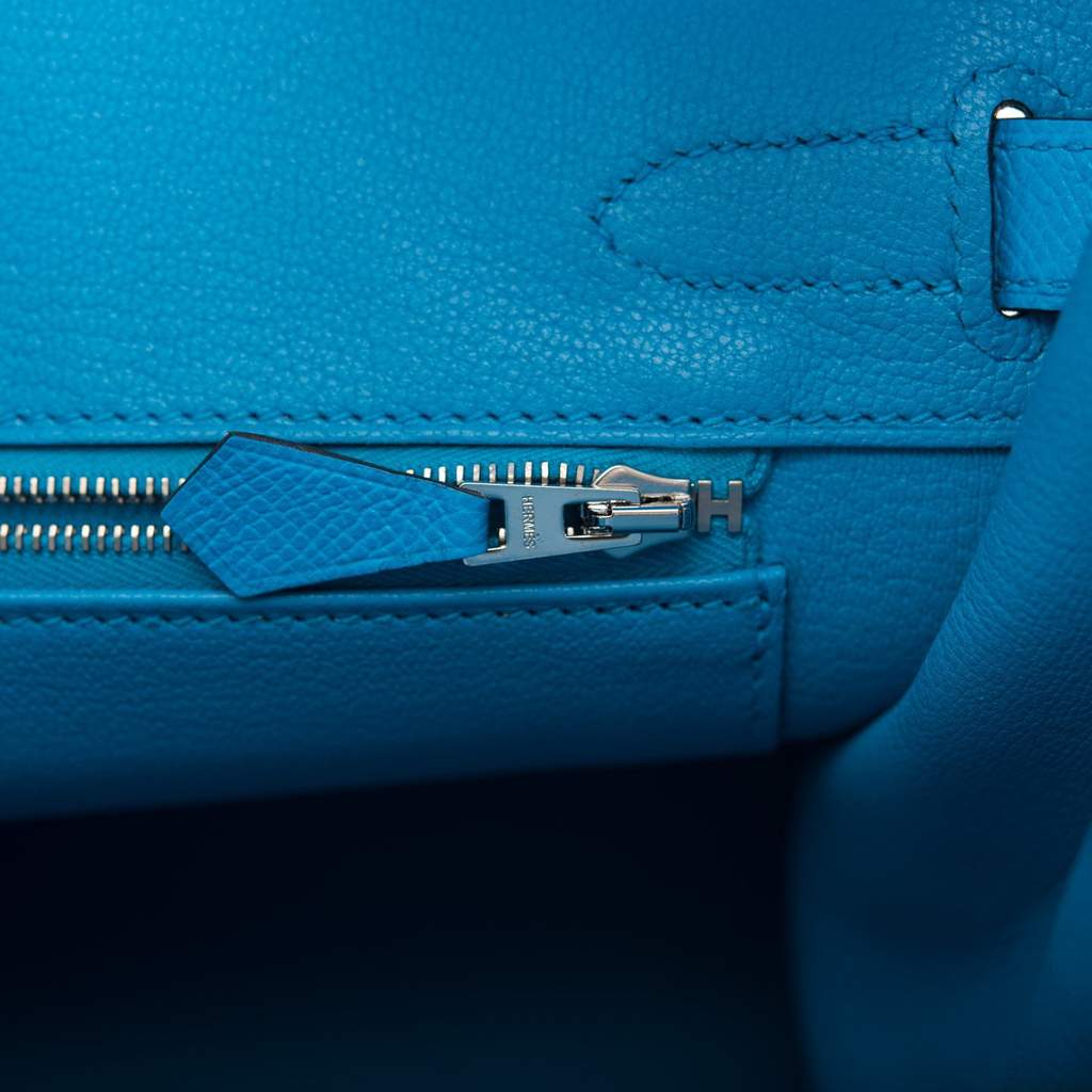 HERMES Birkin Epsom Calfskin Bleu Frida 30 CM NEW Store Fresh