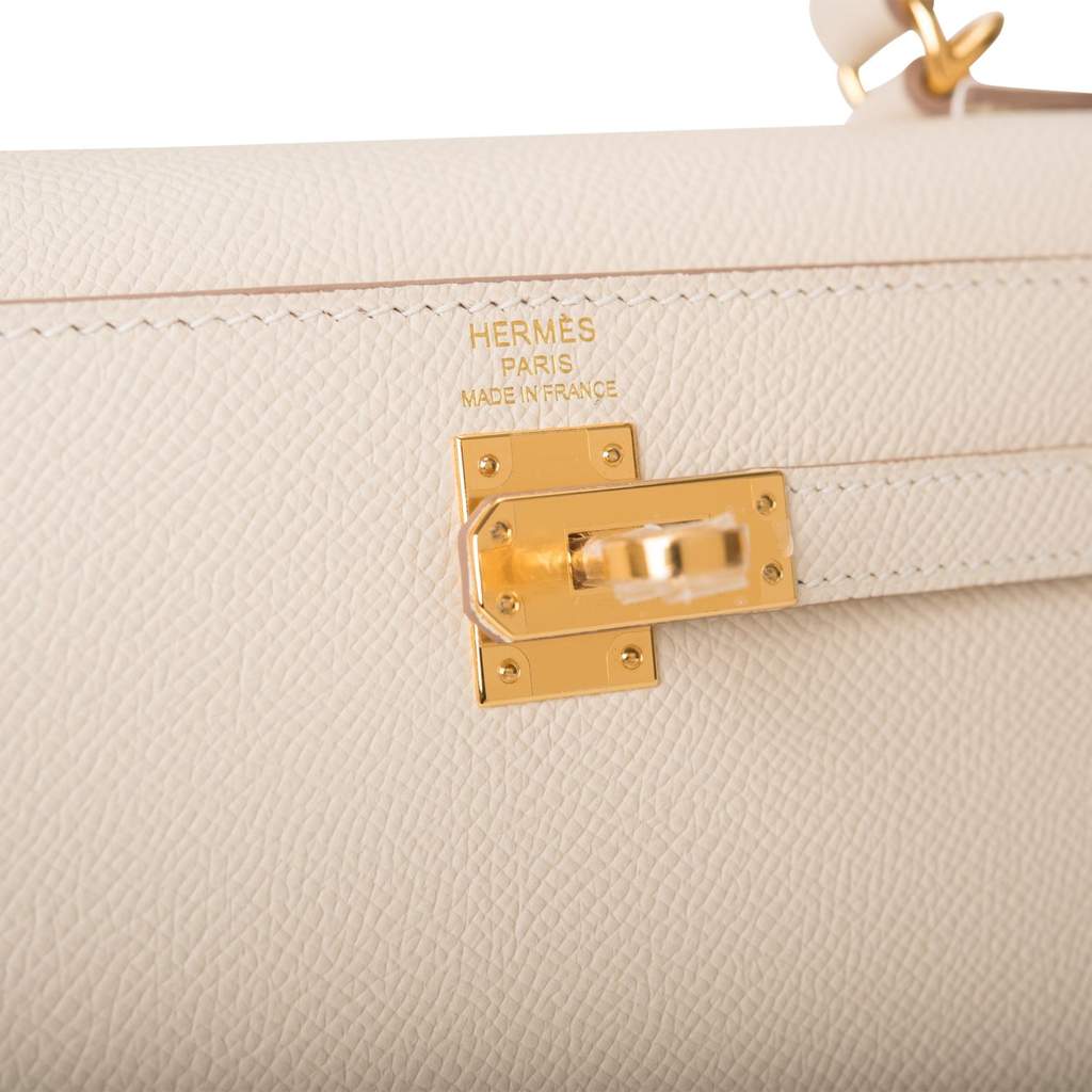 Hermes Personal Kelly bag 25 Sellier Craie/Gold Epsom leather Matt gold  hardware