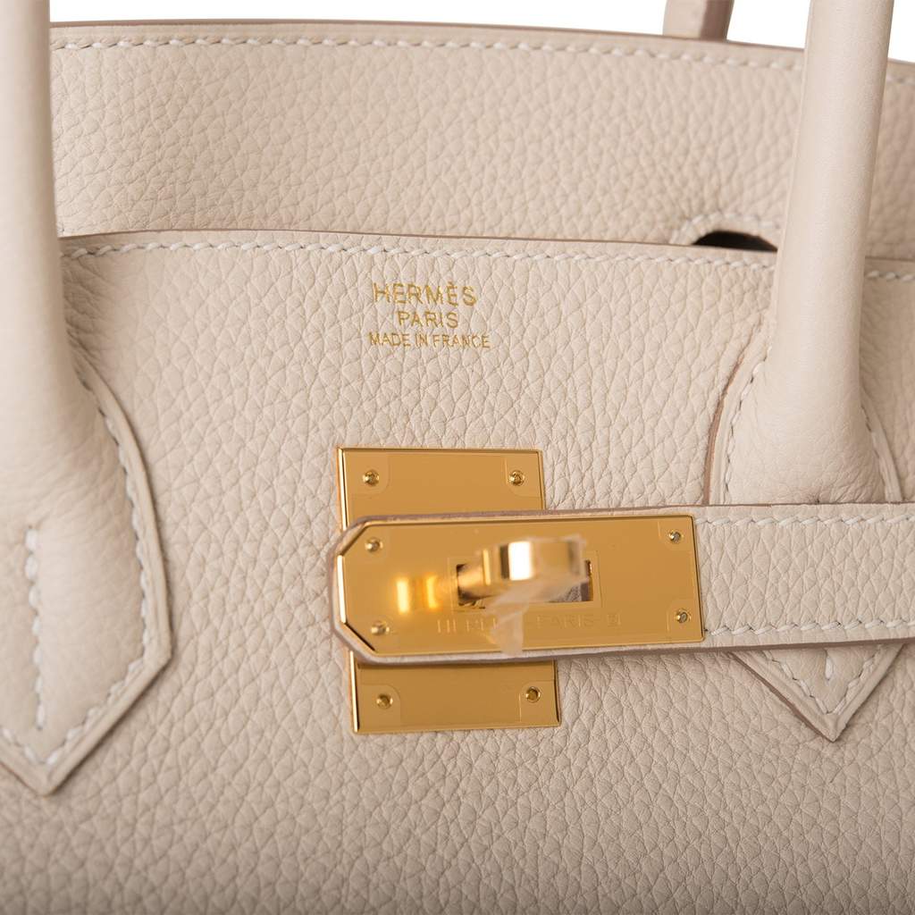 Hermes Birkin 30 Bag Craie Togo Leather with Rose Gold Hardware