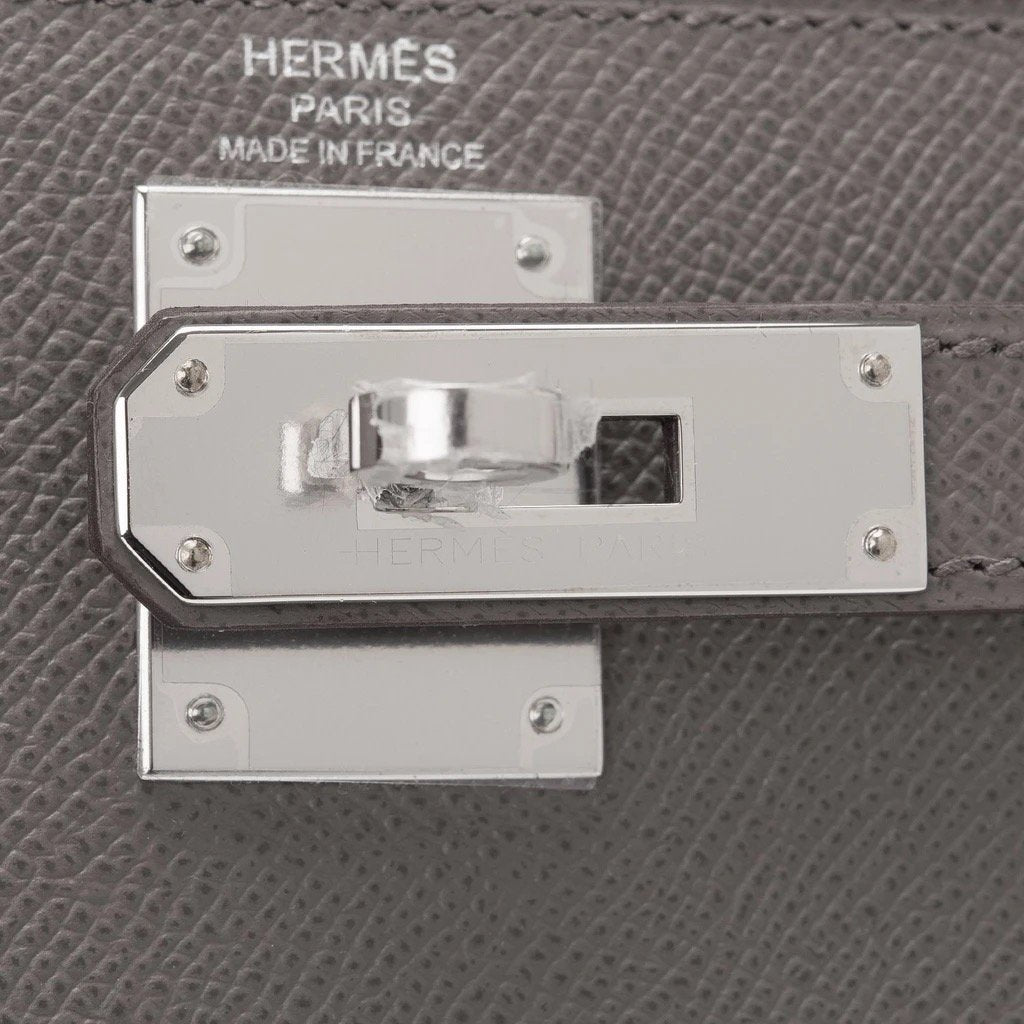 Hermes Kelly 28 Etain Epsom Sellier Palladium Hardware - Vendome Monte Carlo