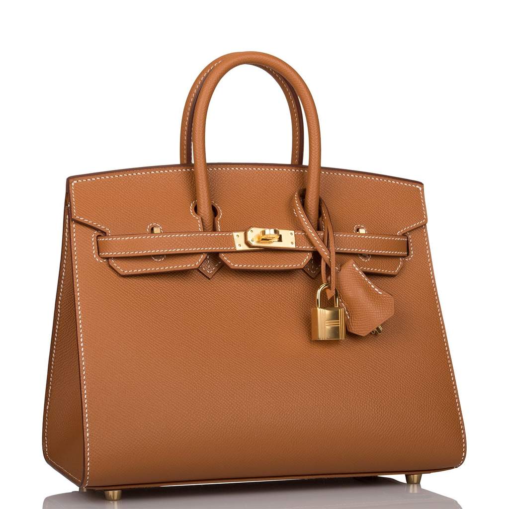 Hermes Birkin 25 Sellier Bag Gold Gold Hardware Epsom Leather • MIGHTYCHIC  • 
