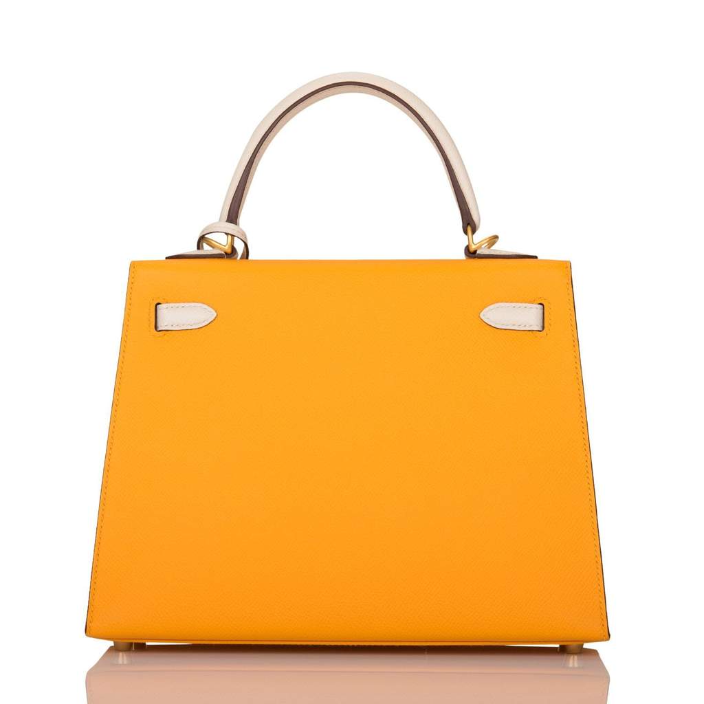 Hermes Special Order (HSS) Kelly Sellier 25 Etoupe and Craie Epsom brushed  Gold Hardware