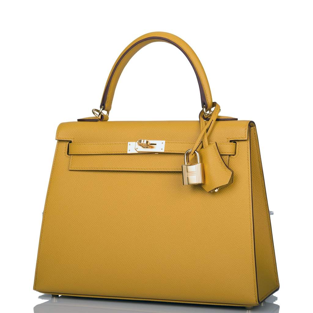 Hermès Hermes 28cm Jaune Ambre Epsom Leather Sellier Kelly in Yellow