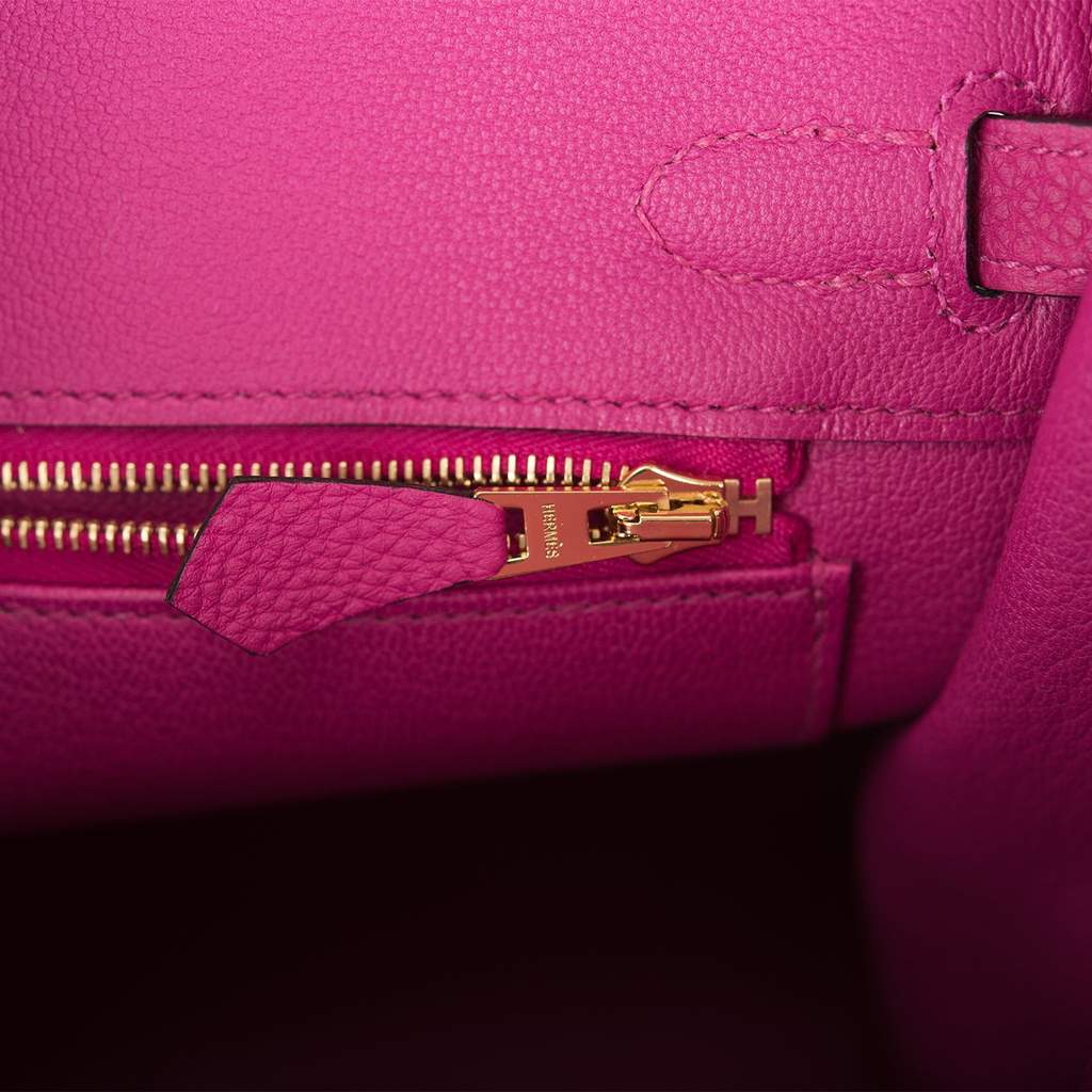 Hermes Kelly Bag 20cm Rose Pourpre Chevre Palladium Hardware