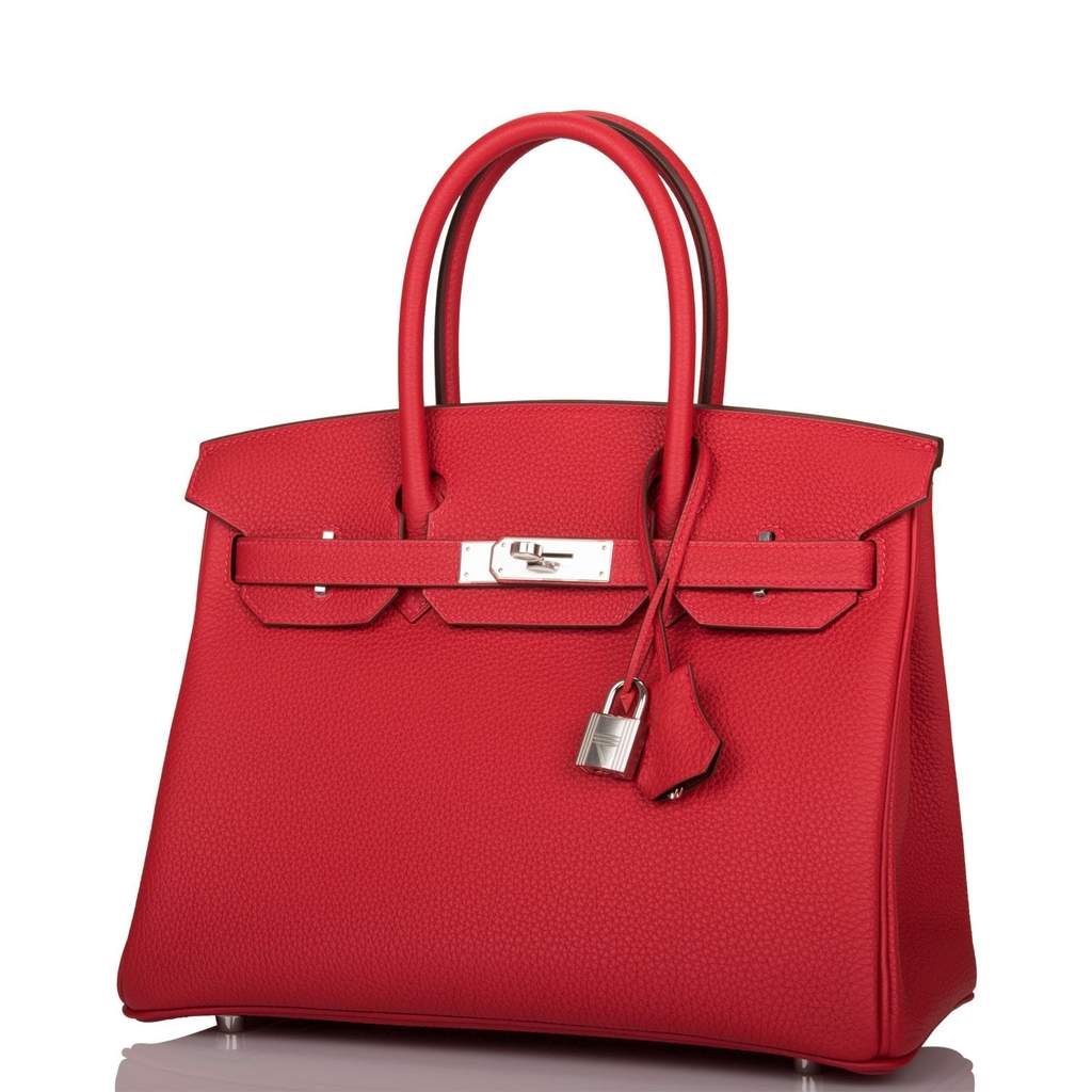 Hermes Birkin 30 Verso Rouge Casaque Rouge H Leather Togo Palladium Hardware