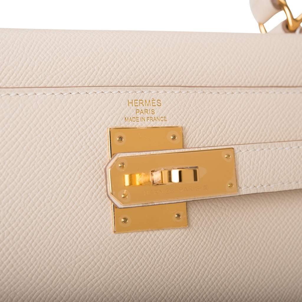 Hermès Kelly HSS 28 Etoupe/Craie Sellier Epsom Gold Hardware GHW