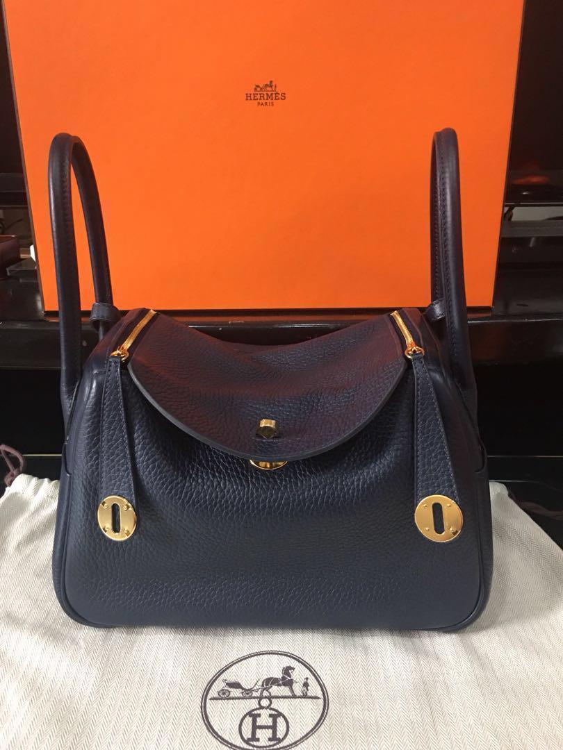 New Hermes Lindy 26 Clemence 26 Bag Phw Blue orage / cky7